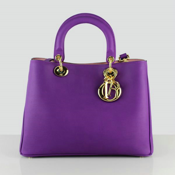 small Christian Dior diorissimo original calfskin leather bag 44374 purple&light pink - Click Image to Close